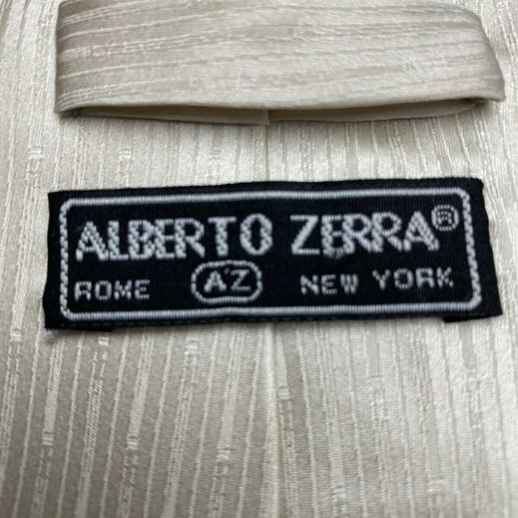 Alberto Zerra XL Men's Silk Gold & Brown Neck Tie - Picture 5 of 6